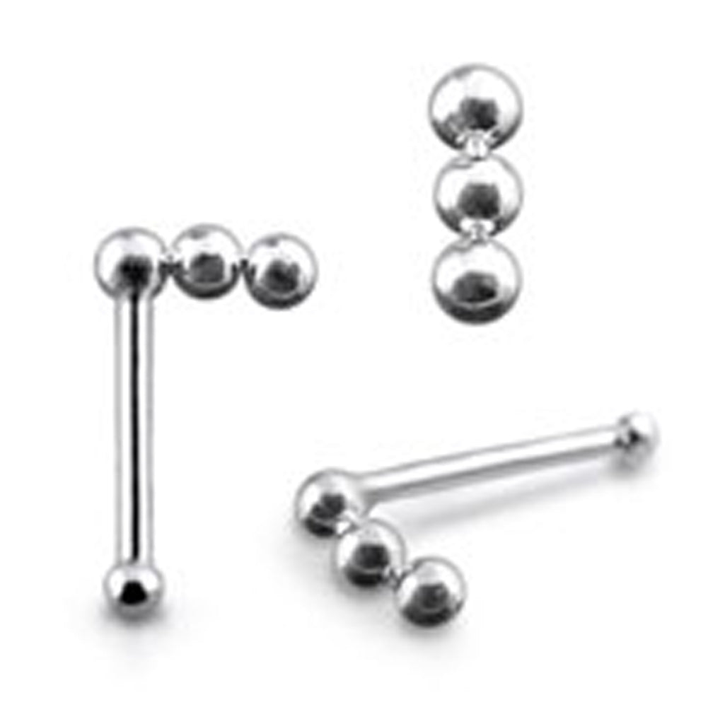Dangling Chain Ball End Nose Pin