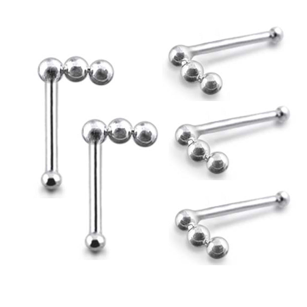 Dangling Chain Ball End Nose Pin