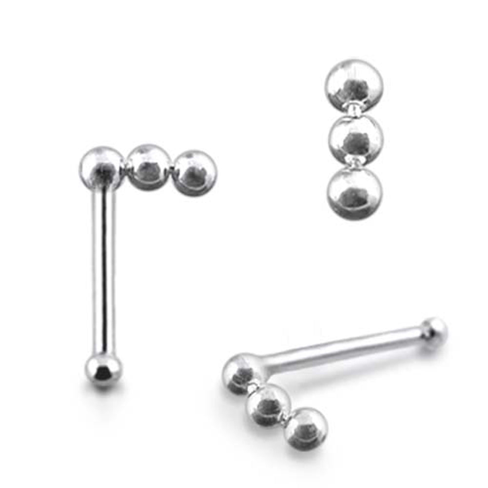 Dangling Chain Ball End Nose Pin