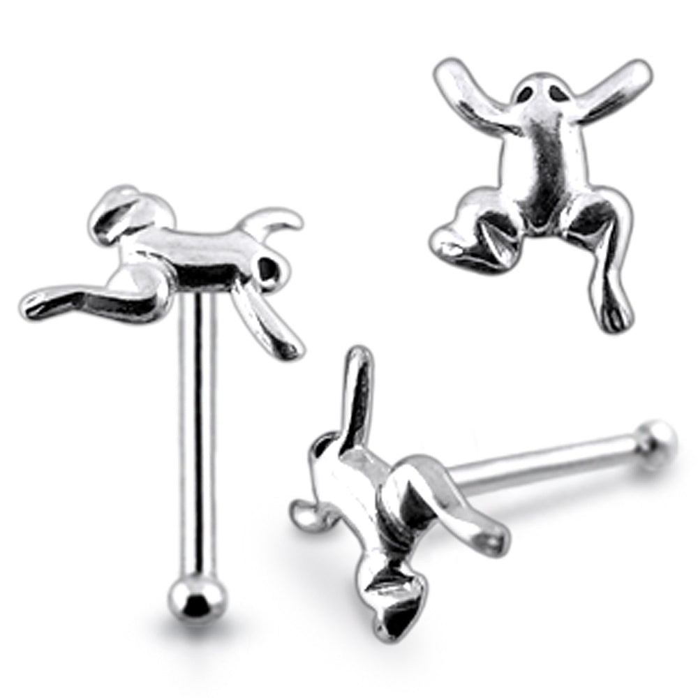 Plain Jumping Frog Ball End Nose Pin