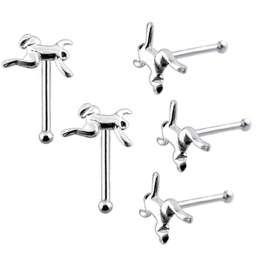 Plain Jumping Frog Ball End Nose Pin
