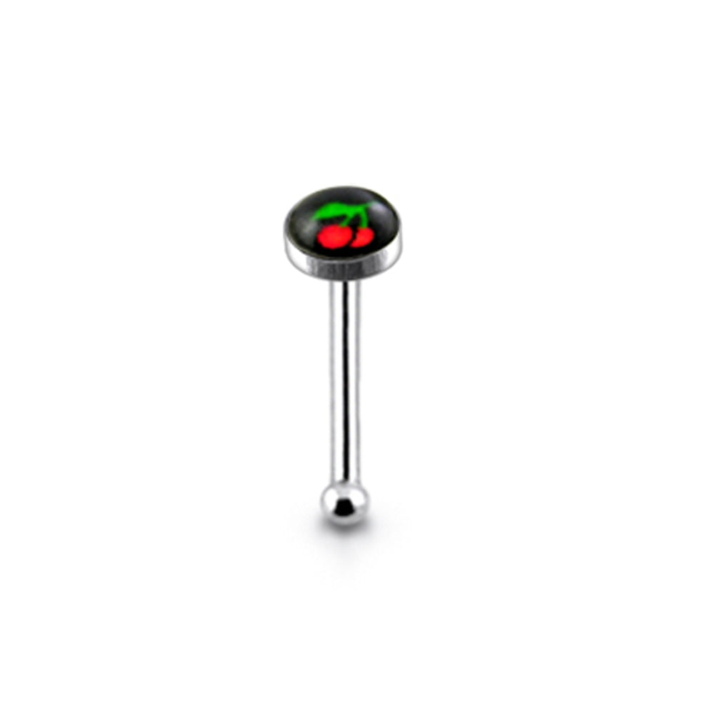 3mm Cherry Ball End Logo Nose Pin