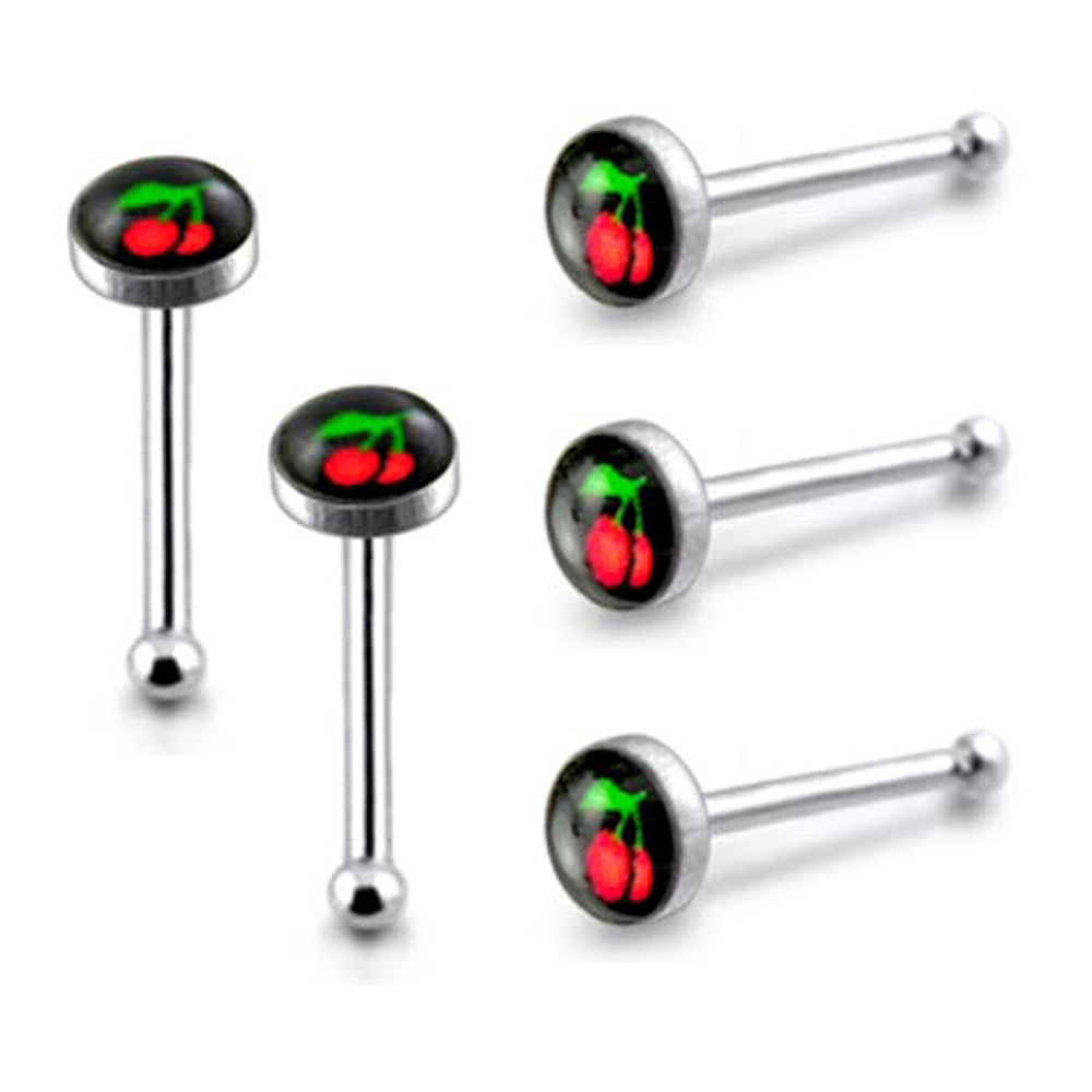 3mm Cherry Ball End Logo Nose Pin