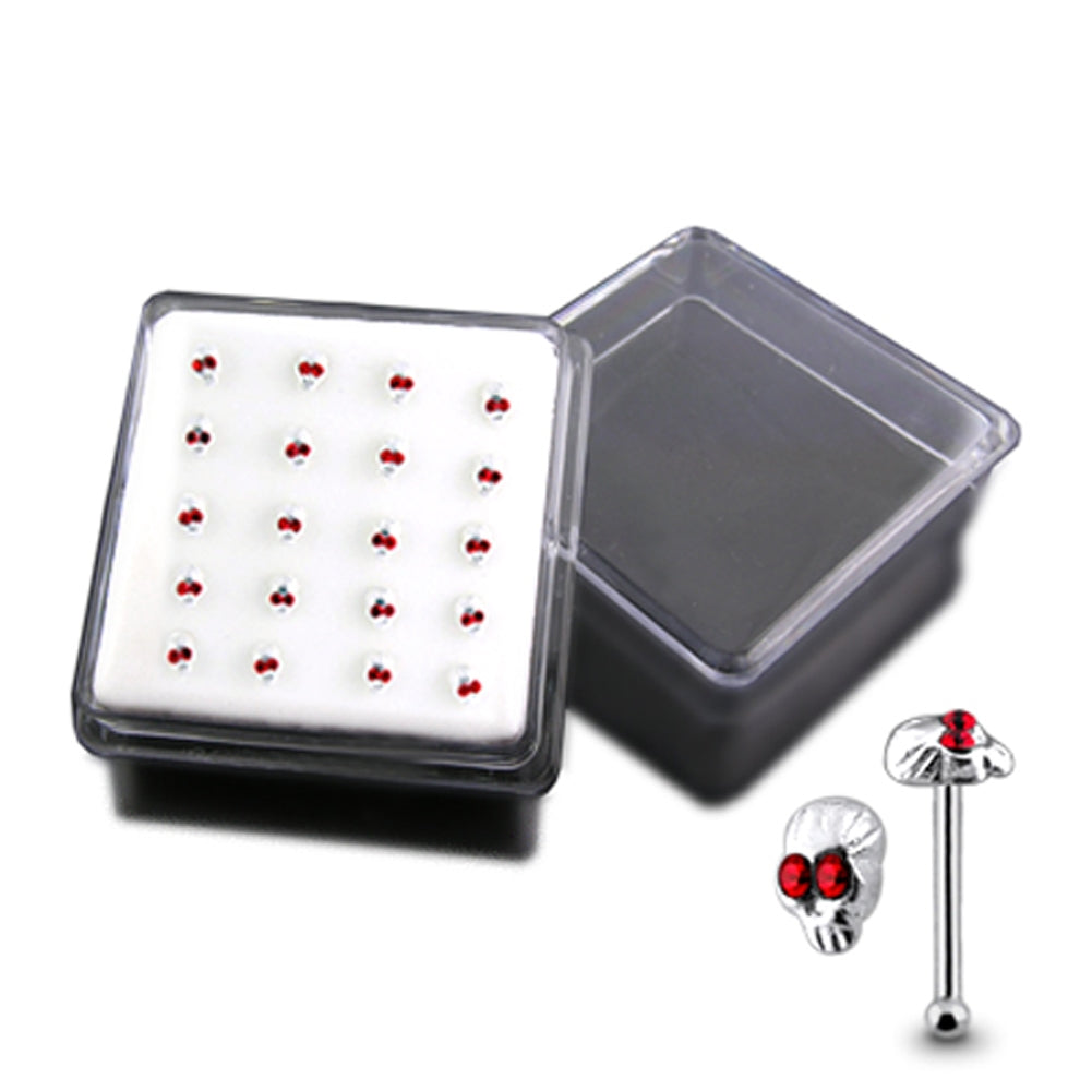 Red Eye Skull Nose stud in Mini Box