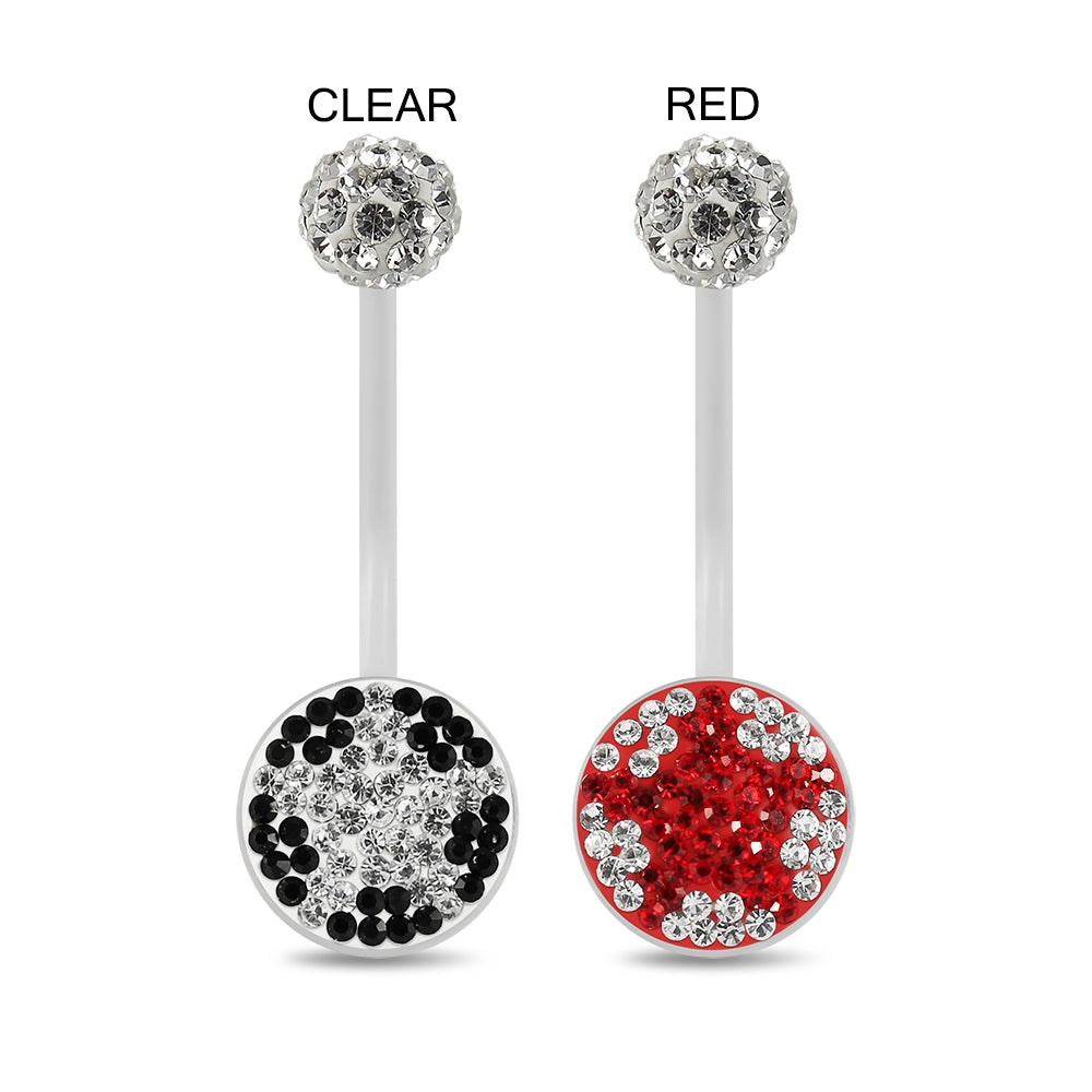 Multi Crystals jeweled star Transparent BioFlex with Crystal Ferido Ball Top pregnancy Belly Ring
