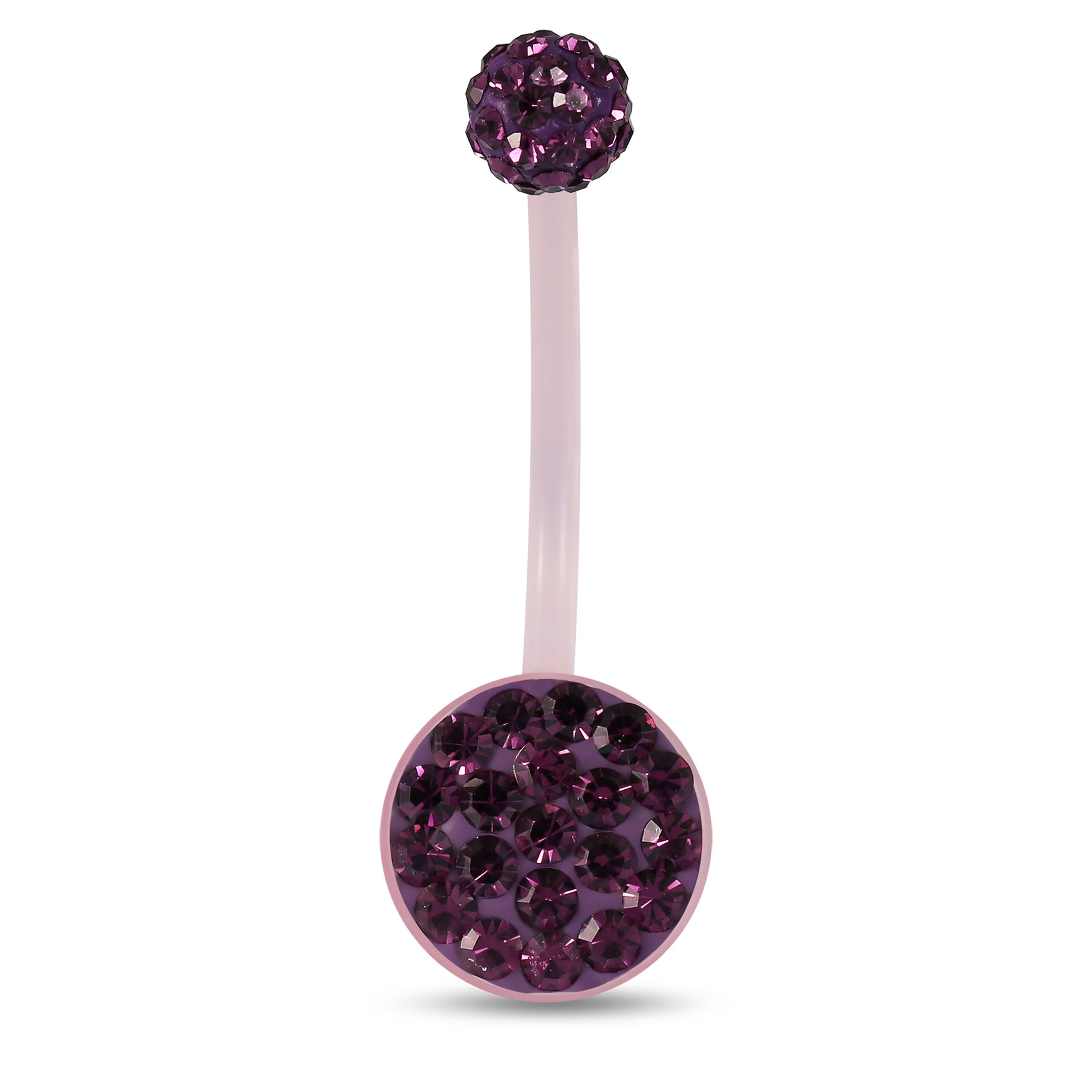 10mm Pink Base BioFlex with Crystal Ferido Top Ball pregnancy Belly Ring