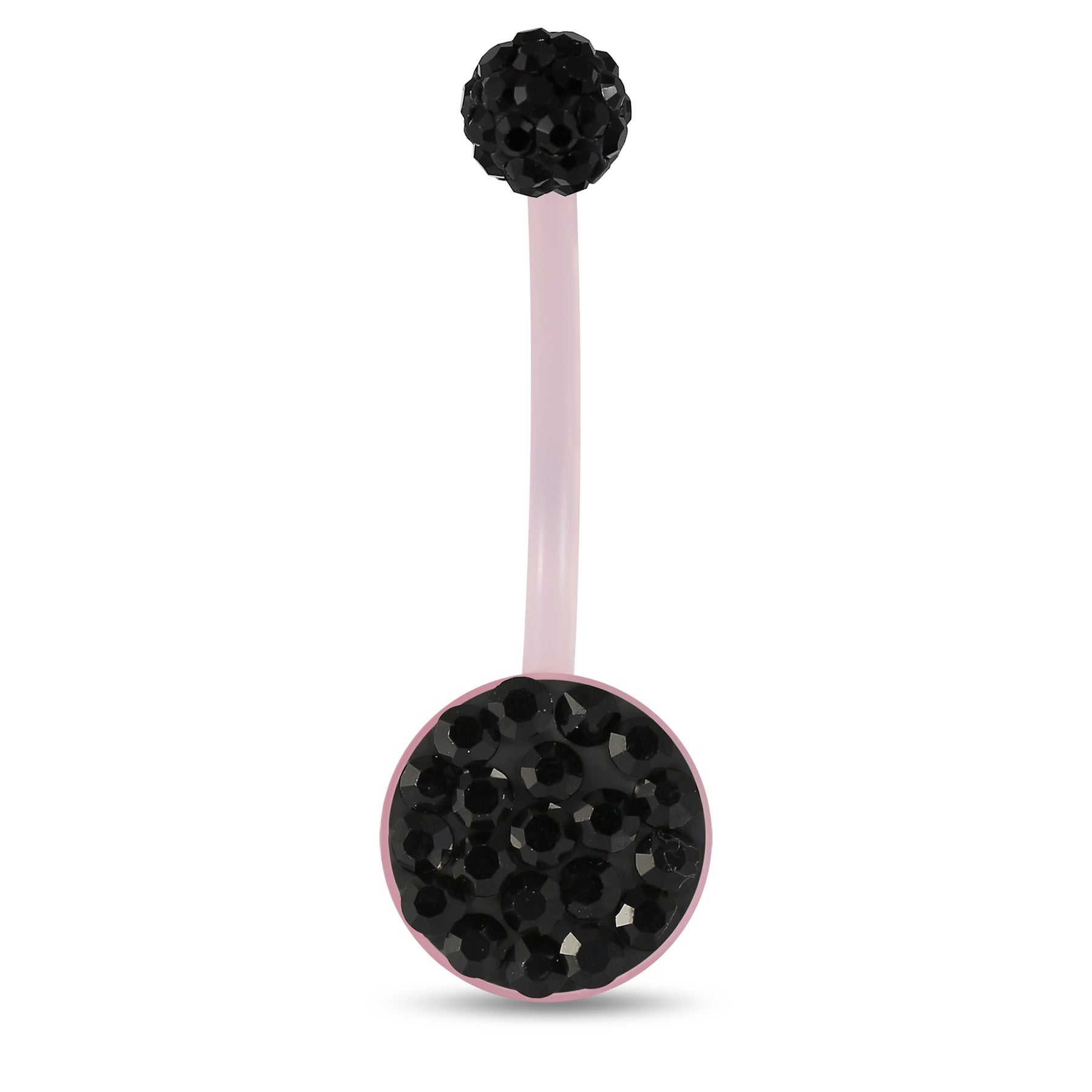 10mm Pink Base BioFlex with Crystal Ferido Top Ball pregnancy Belly Ring