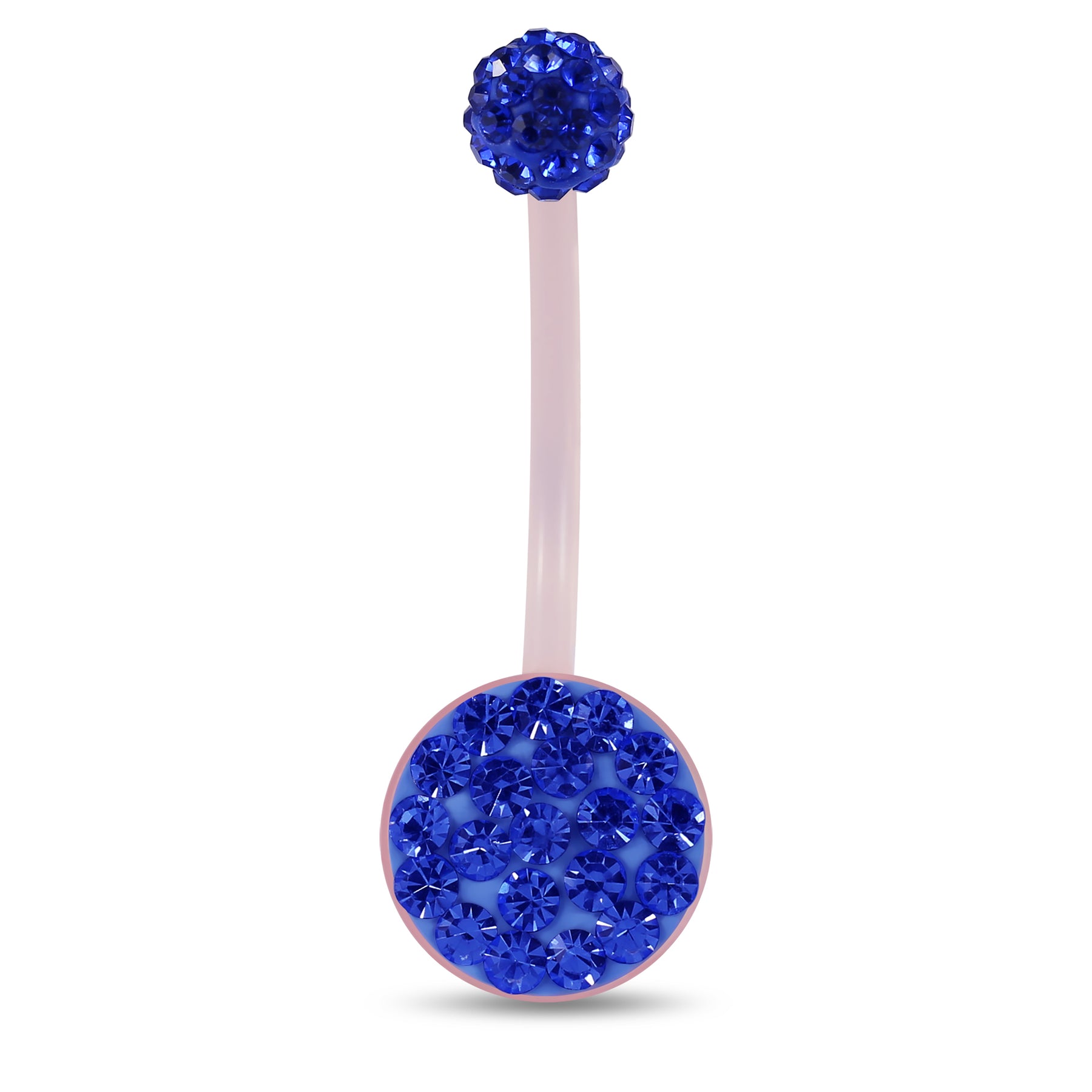 10mm Pink Base BioFlex with Crystal Ferido Top Ball pregnancy Belly Ring