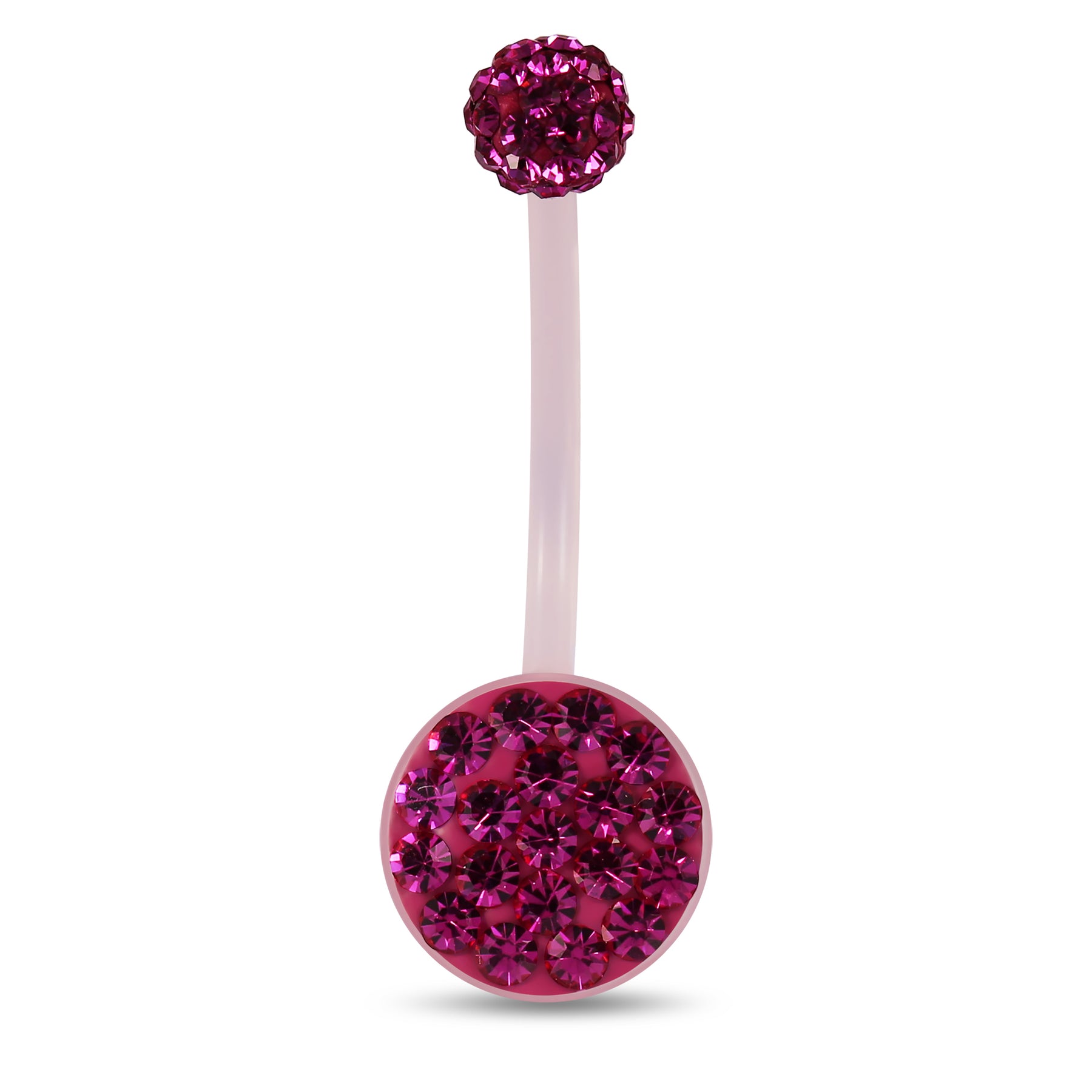 10mm Pink Base BioFlex with Crystal Ferido Top Ball pregnancy Belly Ring