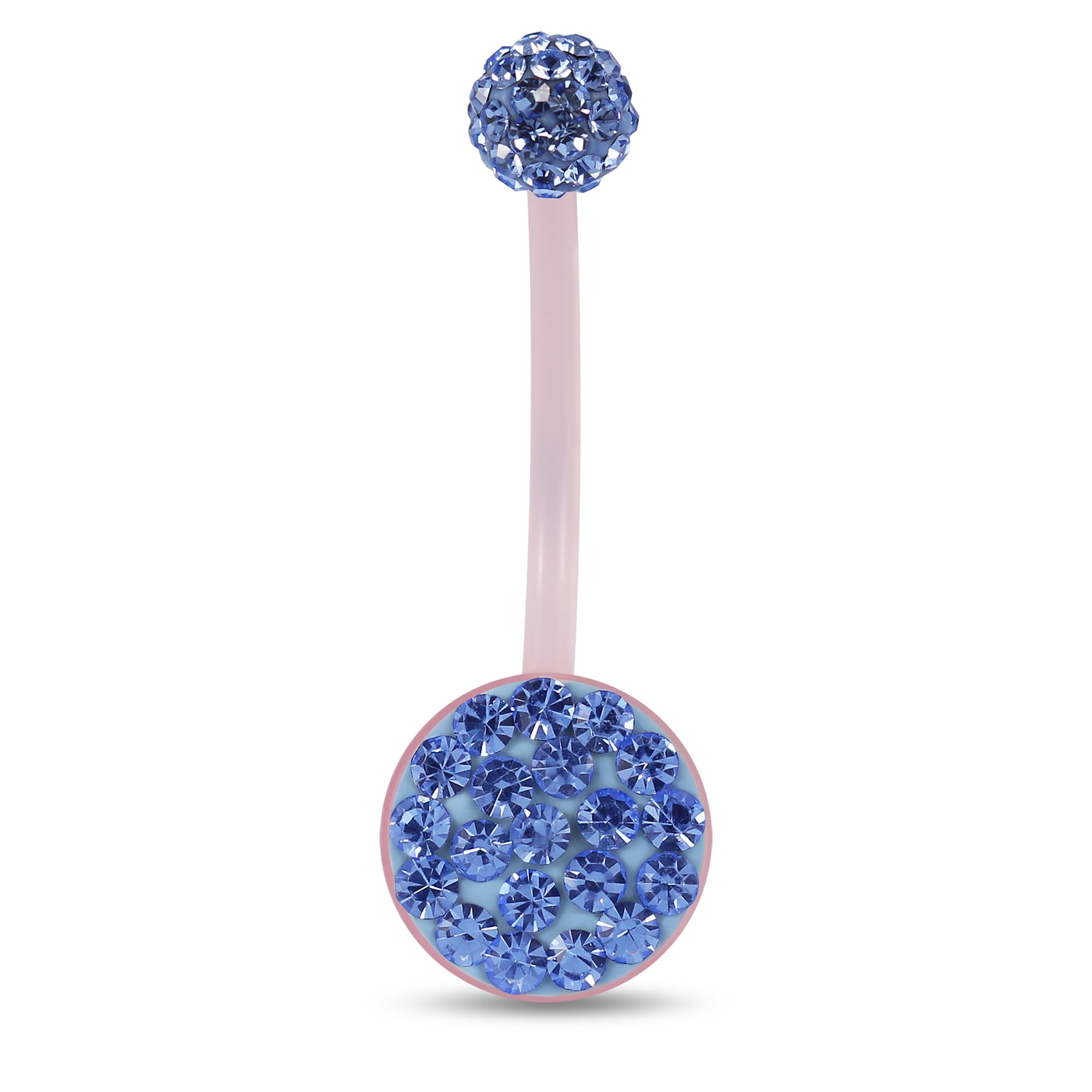 10mm Pink Base BioFlex with Crystal Ferido Top Ball pregnancy Belly Ring