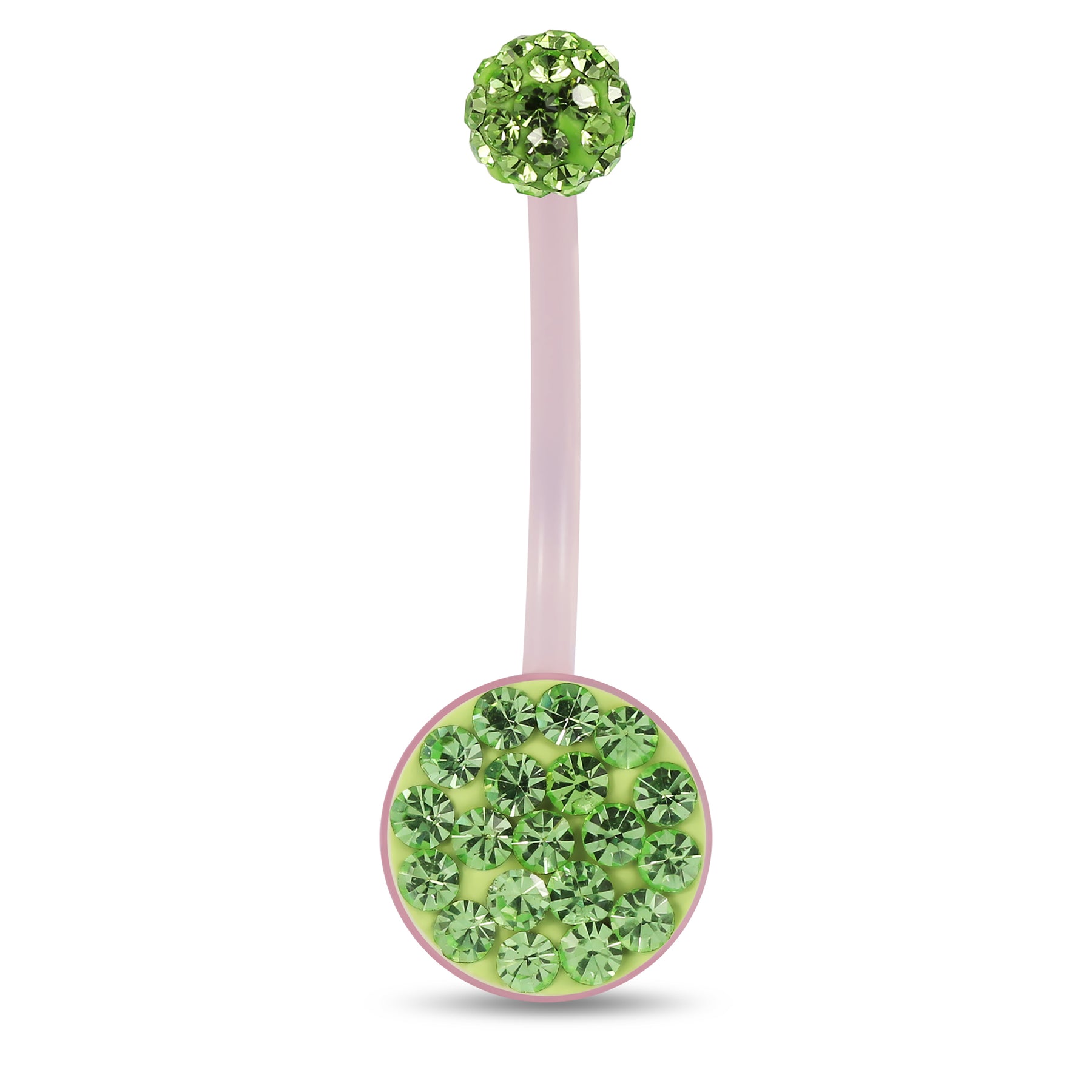10mm Pink Base BioFlex with Crystal Ferido Top Ball pregnancy Belly Ring