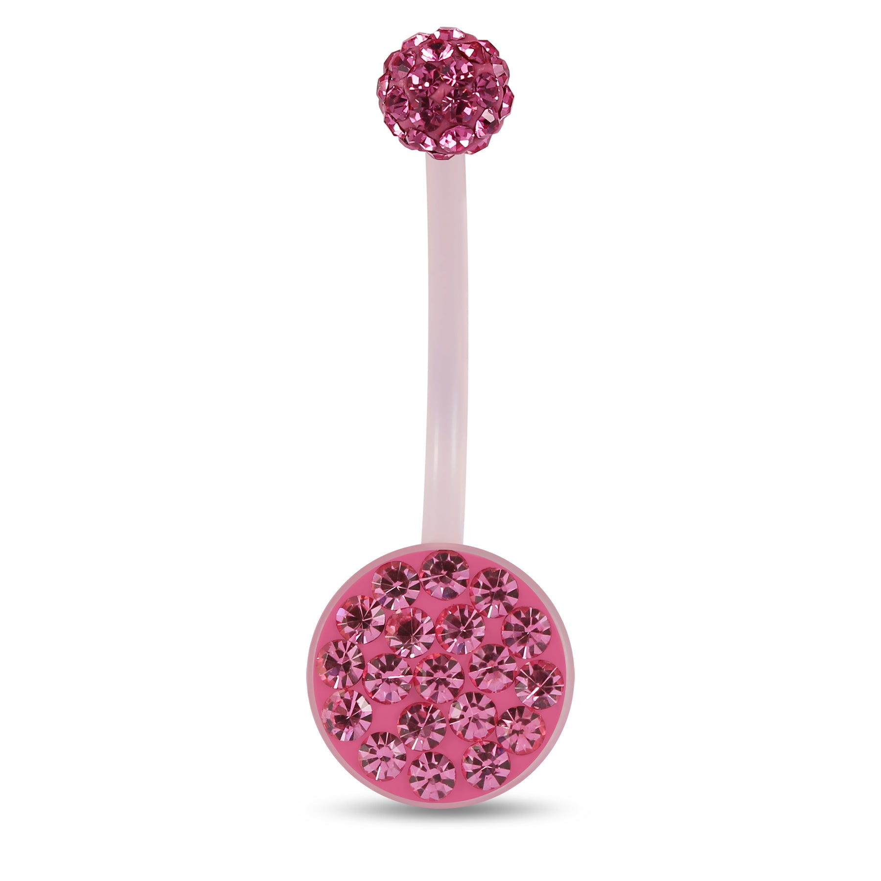 10mm Pink Base BioFlex with Crystal Ferido Top Ball pregnancy Belly Ring