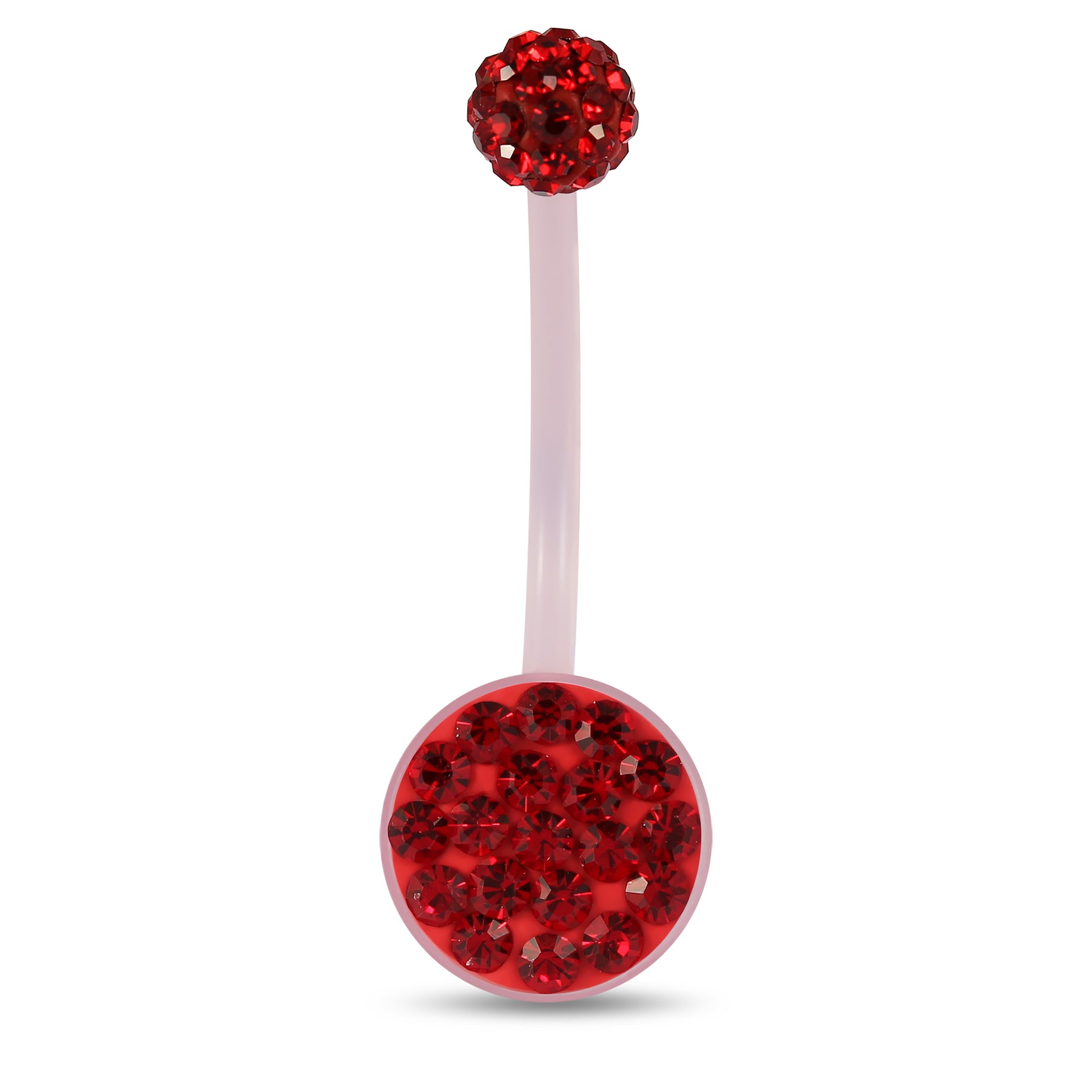 10mm Pink Base BioFlex with Crystal Ferido Top Ball pregnancy Belly Ring