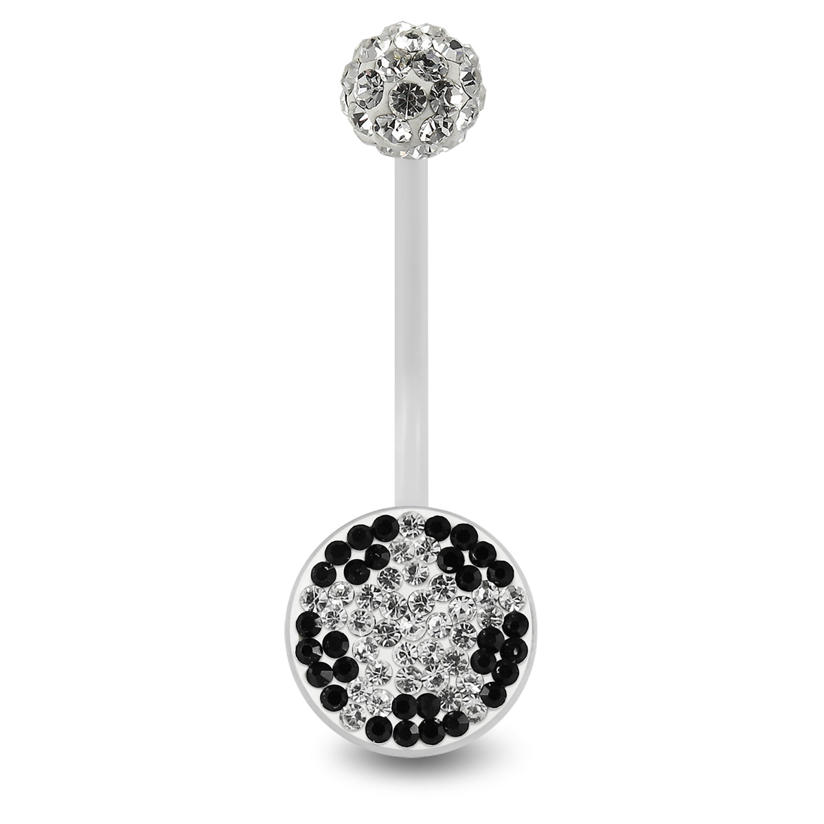 Multi Crystals jeweled star Transparent BioFlex with Crystal Ferido Ball Top pregnancy Belly Ring