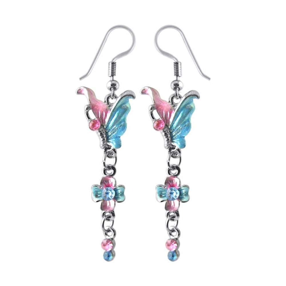 Multi Crystal Dangling Costume Earring CLER031