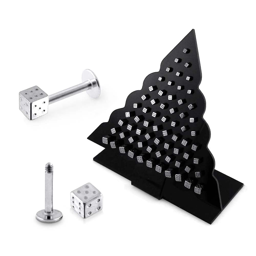 SS Labret with Dice in a Display