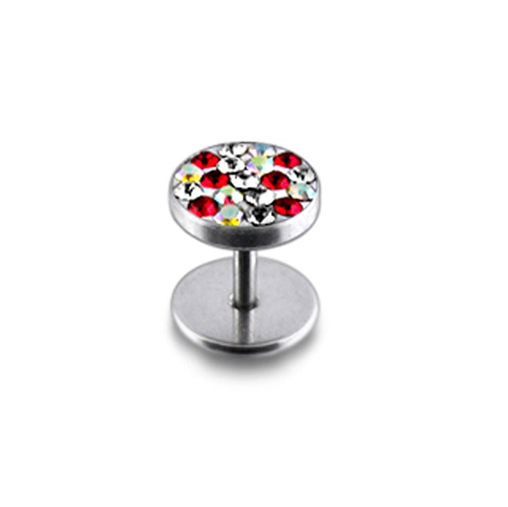 SS Multi Crystal Stones Ear Stud Body Jewelry