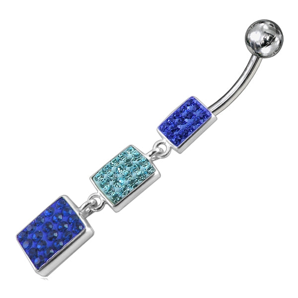 Crystal Stone Dangling Banana Bar Navel Ring
