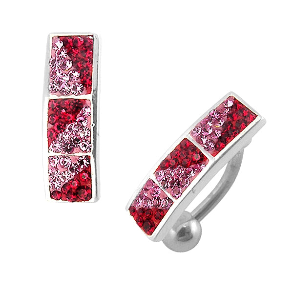 Red Cherry Color Crystal Stone Reverse Belly Body Jewelry Ring