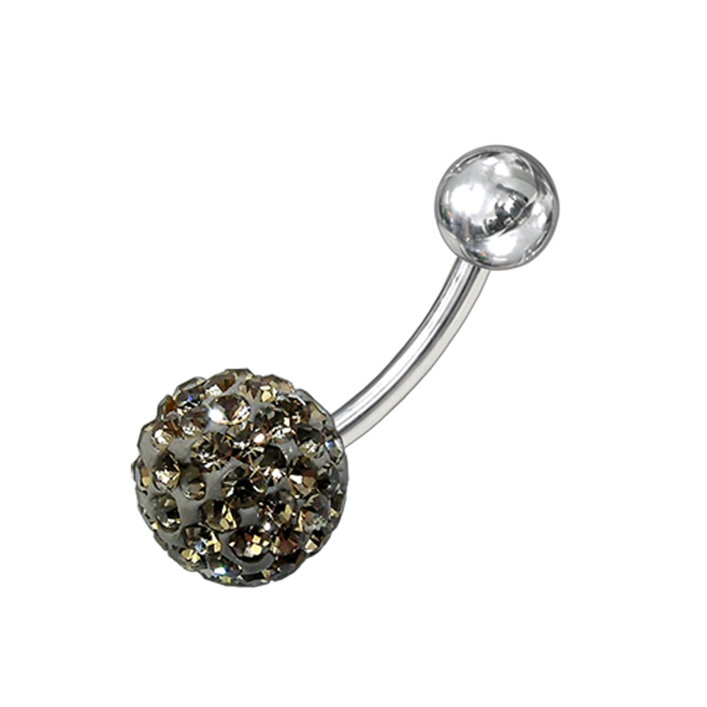 Single Color Crystal stone 316L SS Body Piercing Belly Ring