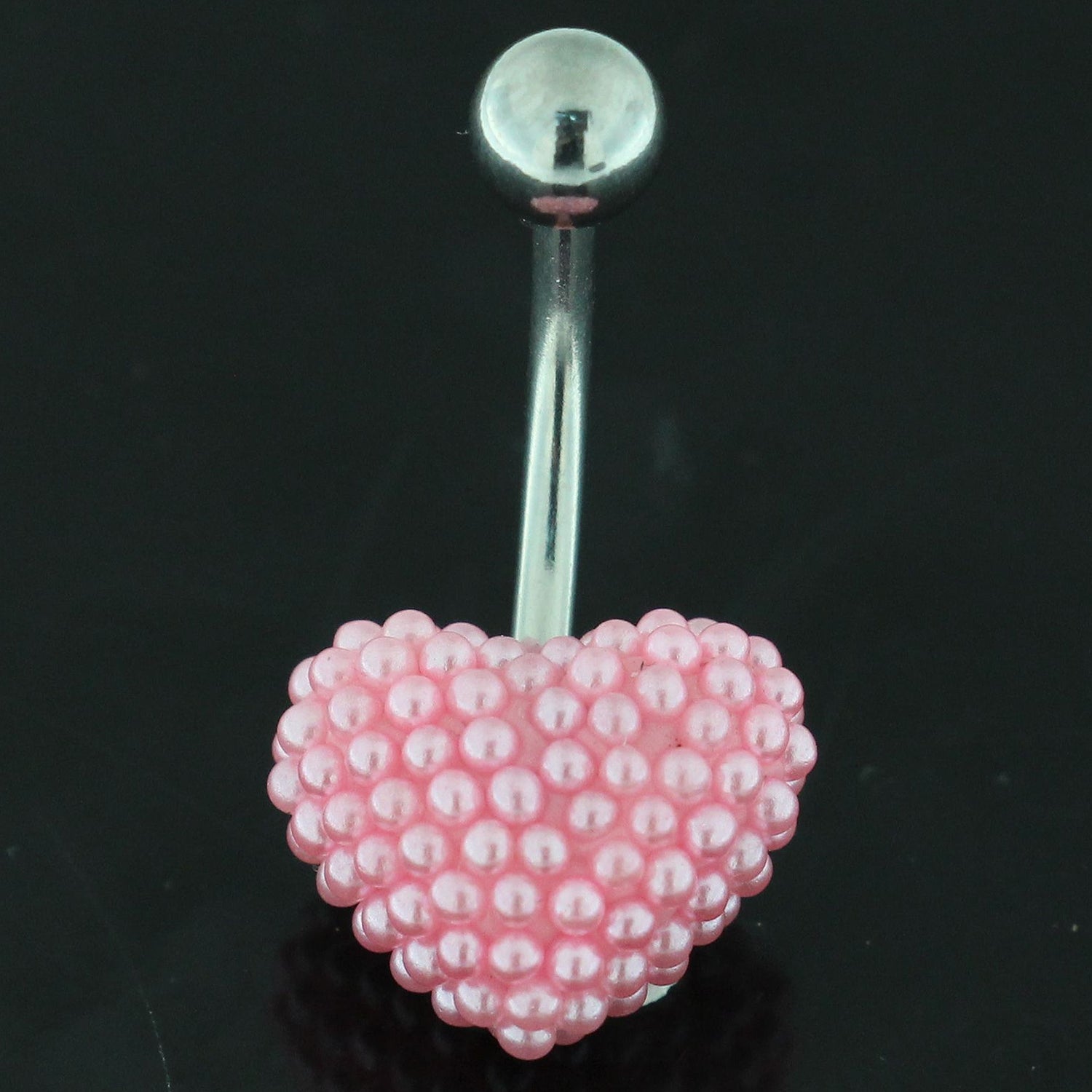 Tiny Pink Pearl balls Heart Navel Banana