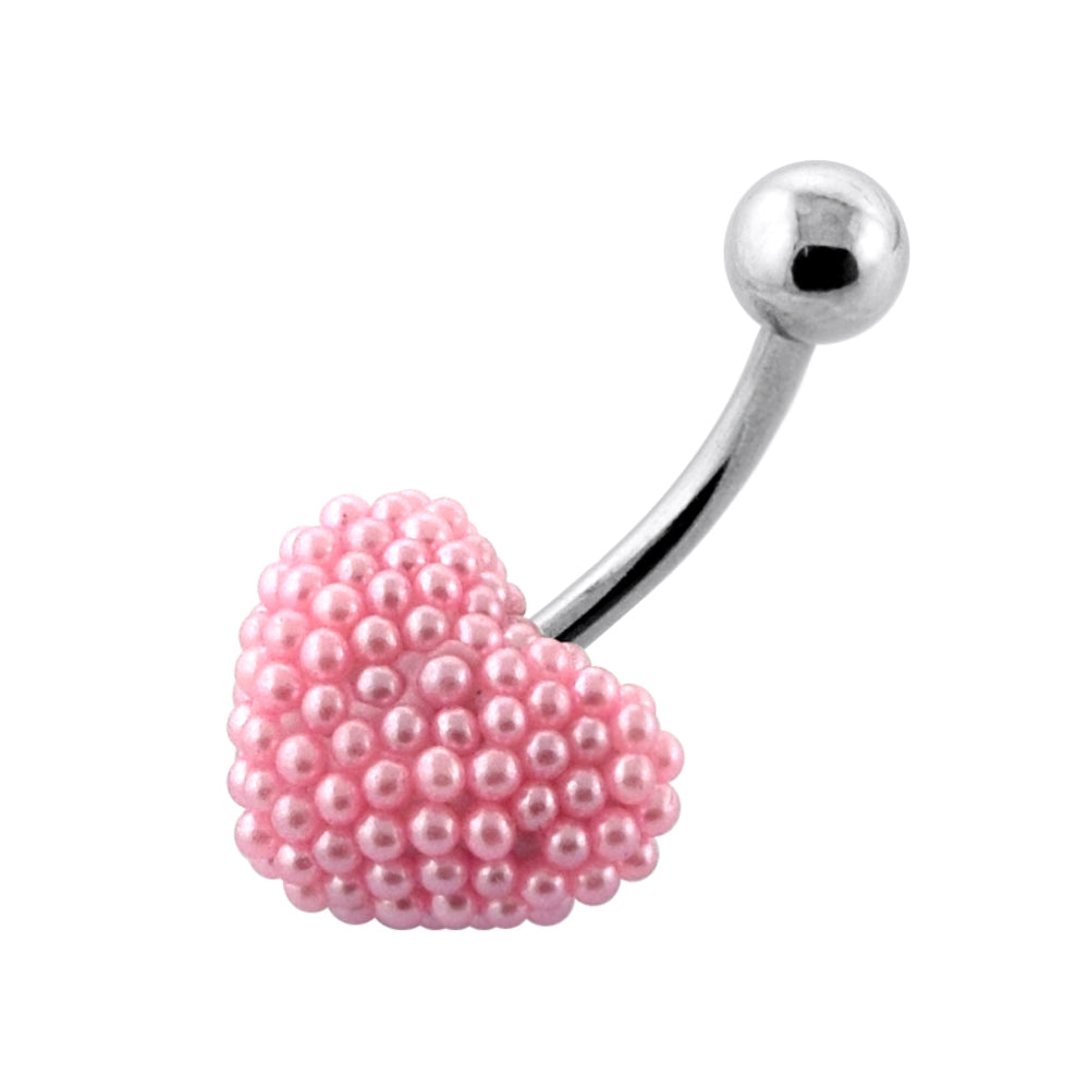 Tiny Pink Pearl balls Heart Navel Banana