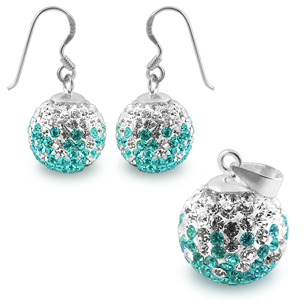 Crystal stone Studded DreamCatcher Silver Jewelry Earring pendant Set