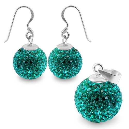 Crystal Stone Studded Earring Pendant Jewelry Set