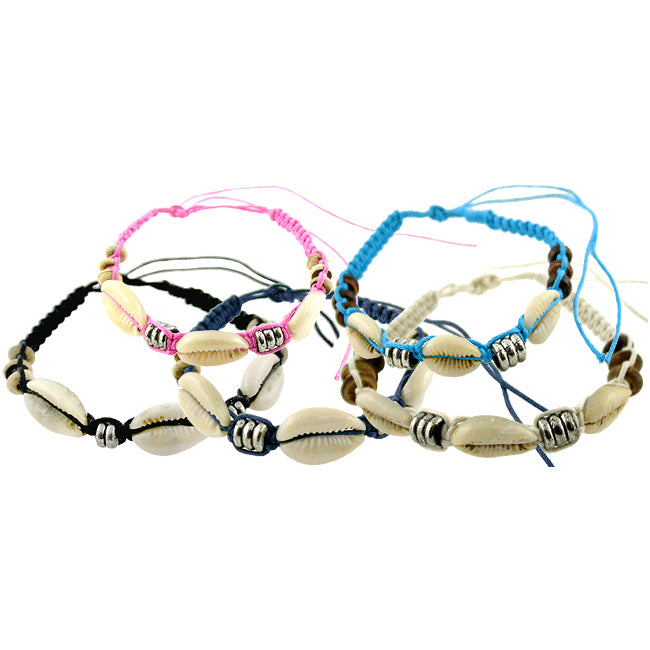 Rustic Turquoise Ethnic Beaded Bali Bracelet With Shells