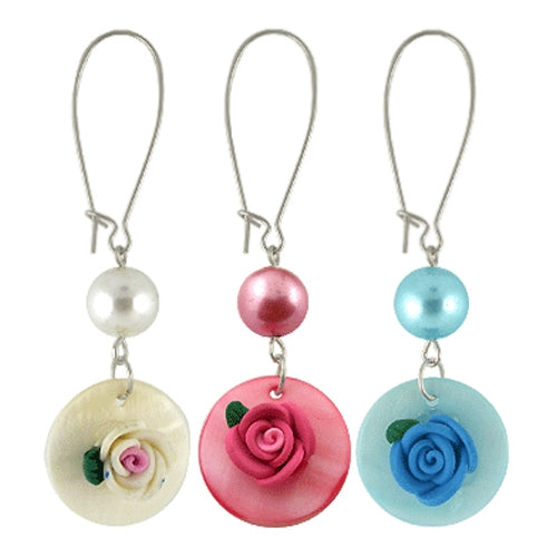 Metal and Bead Dangling Earring