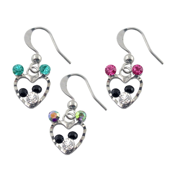 Metal and Multi Rhinestone Costume Earring