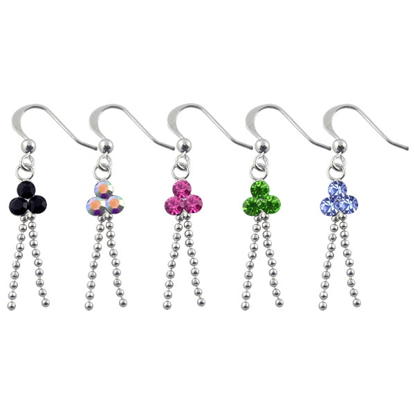 Metal And Rhinestone Costume Ear Dangles