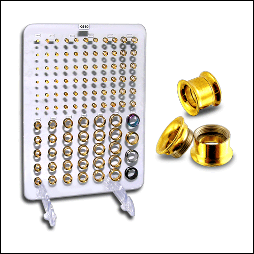 SS Gold Plated Internal Flesh Tunnels with Display
