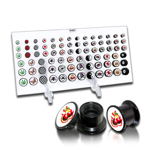 Blackline Internal Threaded UV Ear Flesh Tunnel With Display