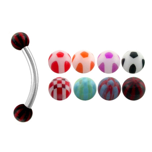 316 Surgical steel Banana with uv ball