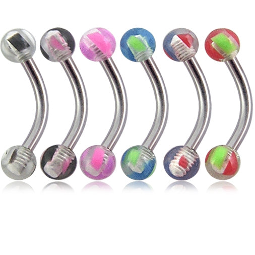 Surgical Steel Banana With Marbel Ball