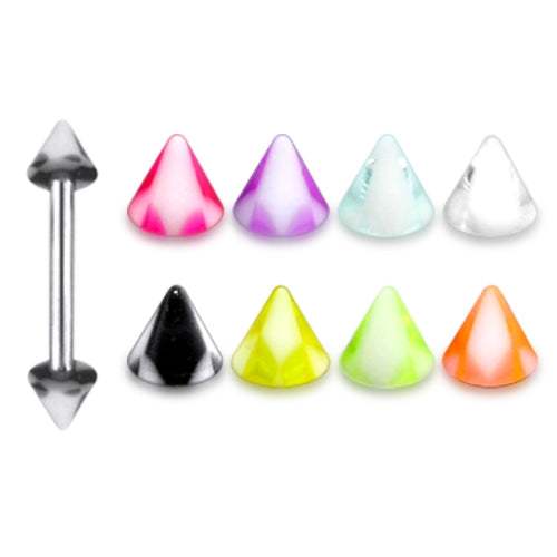 316L Surgical steel Eyebrow curved Barbells with UV Cones