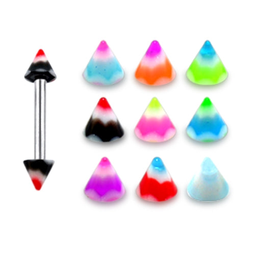 UV Cones Eyebrow Straight Barbells 316L Surgical Steel
