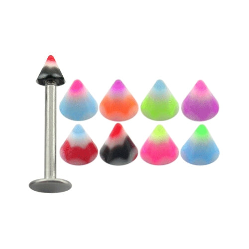 Surgical Steel Labrets with UV Cones