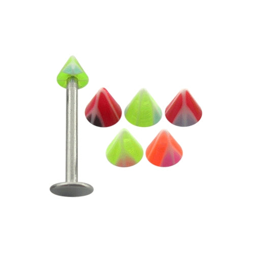 16G Steel UV Cones Chin Monroe Lip labrets