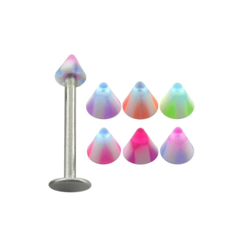 Labret with UV multi layered Triangular cone