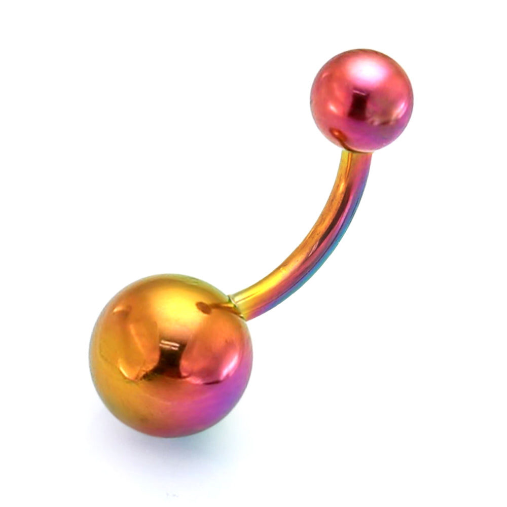 316L Surgical steel Anodised Belly banana with Ball