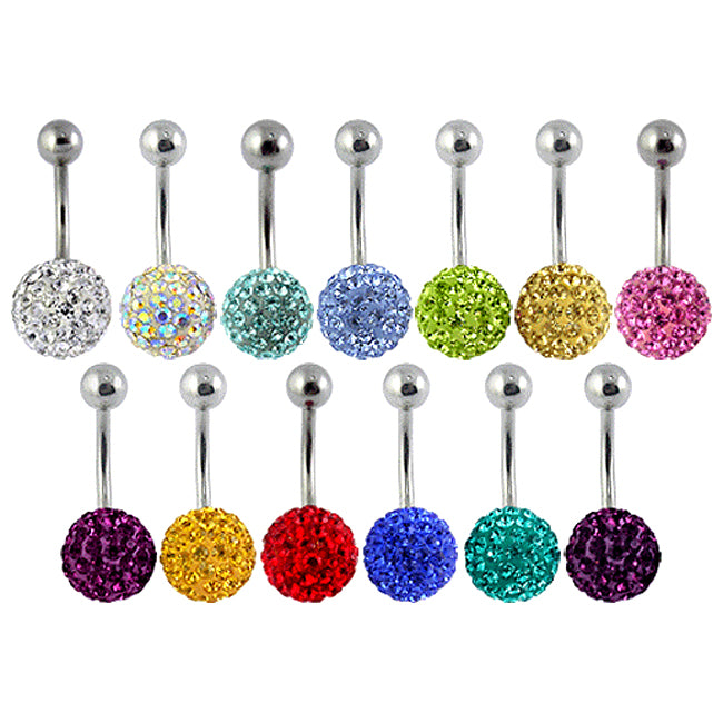 Assorted Plain Collection Of Crystal stone Belly Ring