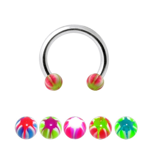 316L Surgical Steel CBB With Mix Colro UV Balls