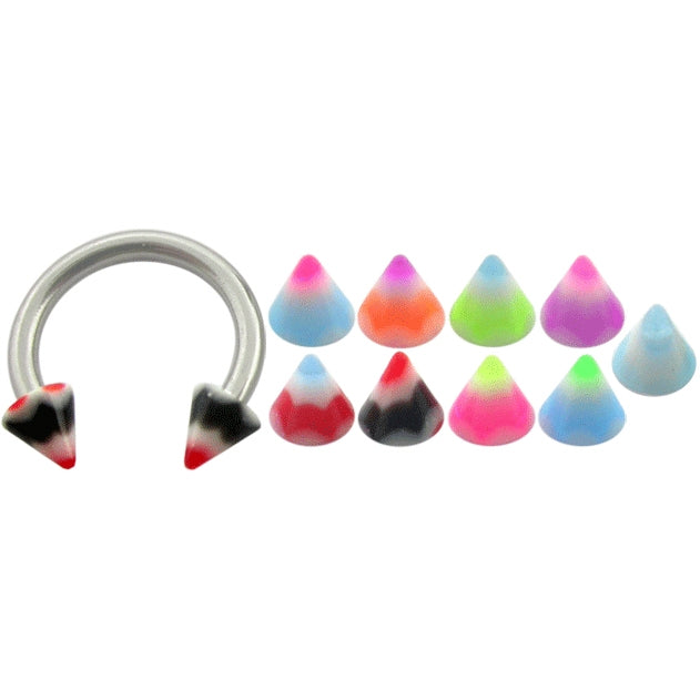 316L Surgical Steel UV Cone Eyebrow Banana CBB