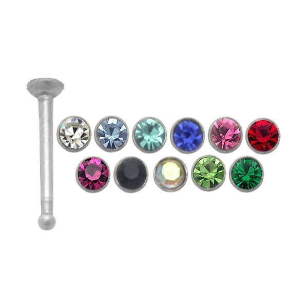316L SS Rhinestone Jeweled Nose Pin