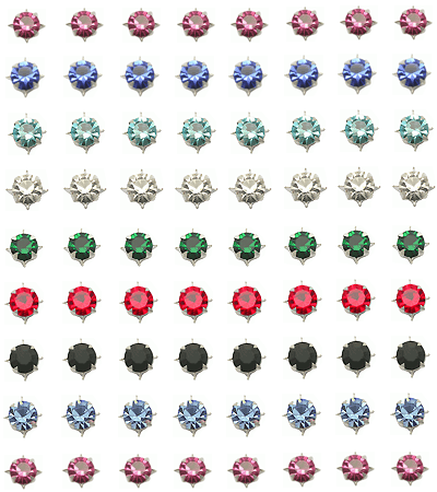 4mm Starset Ear Studs in a 36 pair Tray
