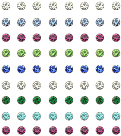 3mm Glued Stone Ear Studs in a 36 pair Tray