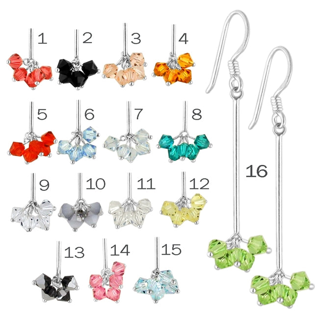 Crystal Beads on Stick Earring