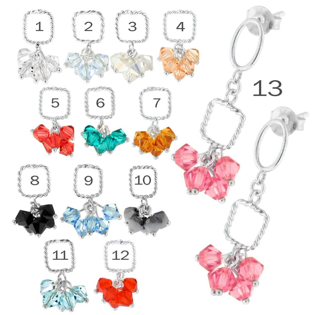 Crystal Beads on Filigree Earring